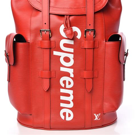 louis vuitton x supreme christopher backpack epi pm red replica